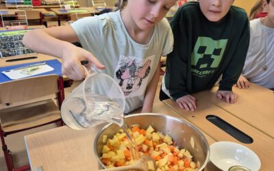 Wir kochen Gemüsesuppe